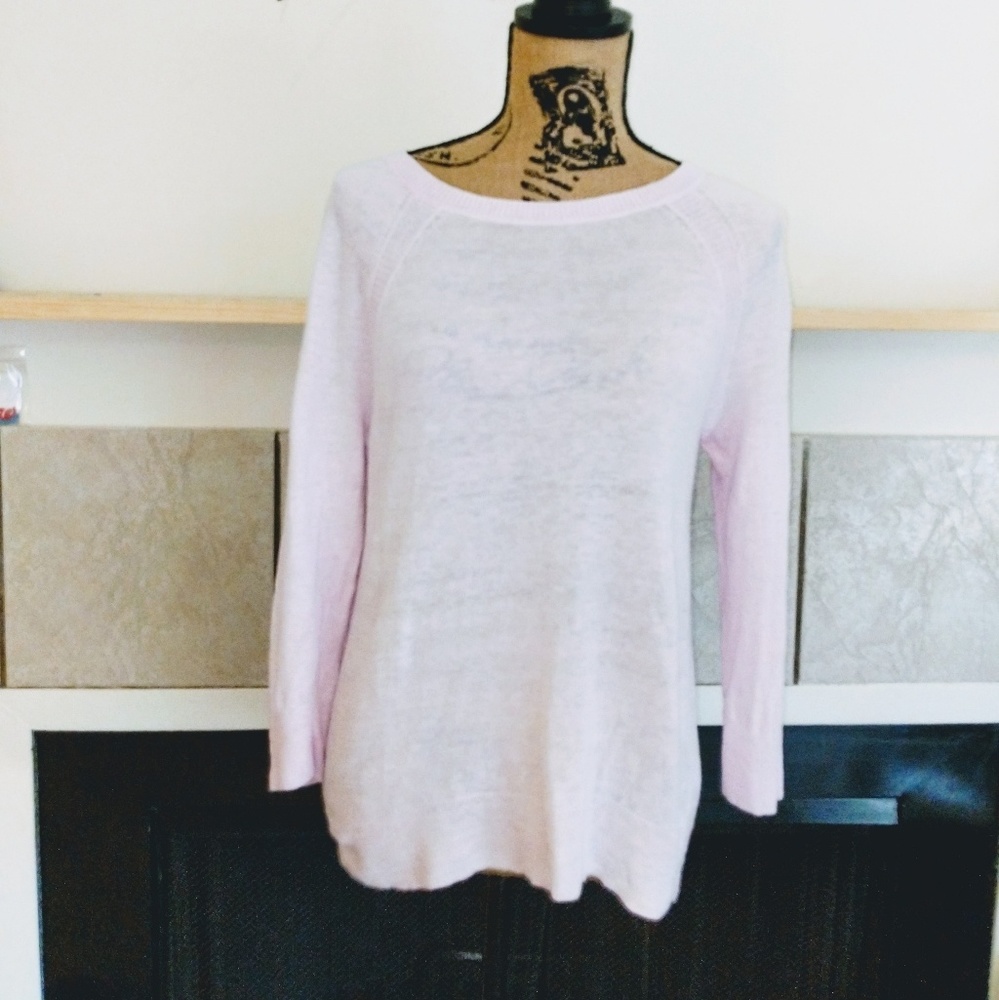 J CREW 100%Linen Pullover Top. Light Pink